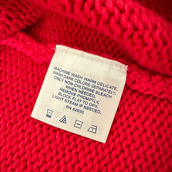 Vintage Lands End 100% Cotton Cowl Neck Sweater Thick Knit M 10-12 - Picture 7 of 10